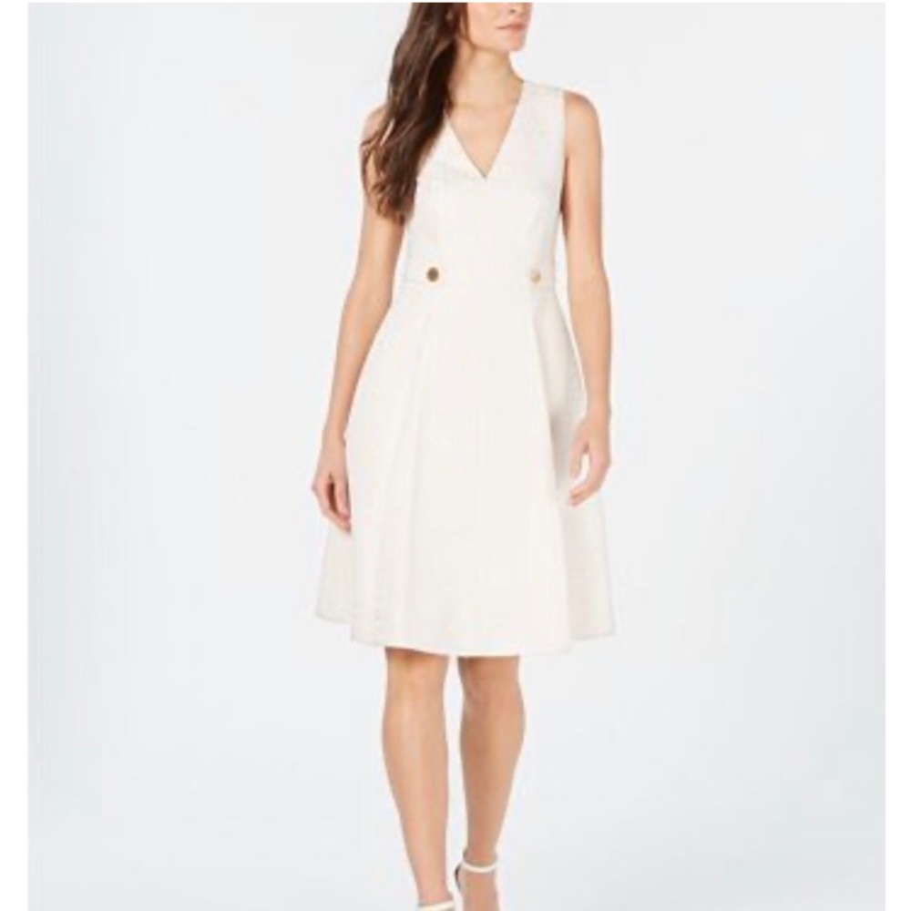 Anne Klein Jacquard Fit & Flare Dress